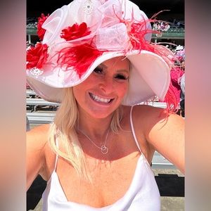 Kentucky Derby White & Red Hat